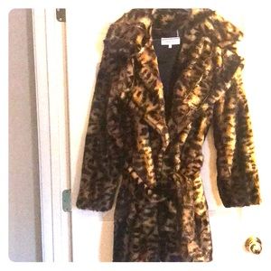Calvin Klein Animal Print Coat. Size Large